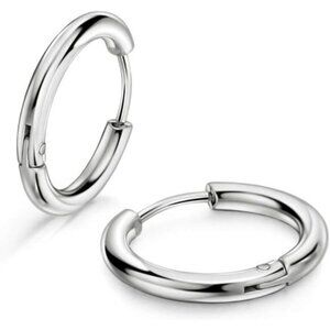 ⚡Sterling Silver Hoop Earrings for Women Men Small Classic Round Jewelry Gift